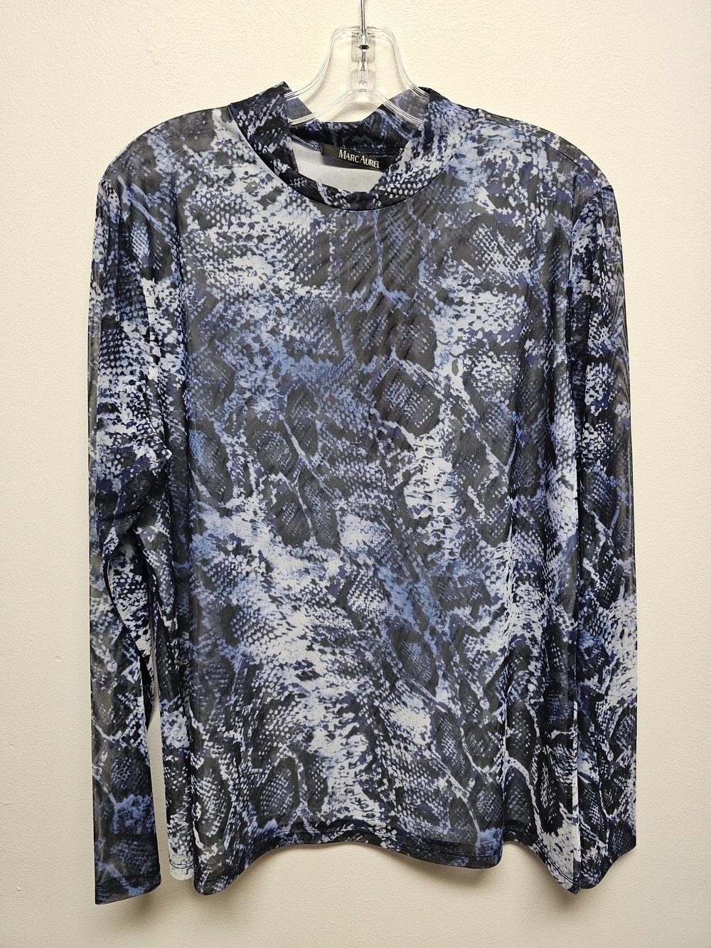 Marc Aurel Blue & Black Snakeskin Print Top